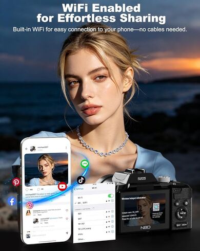64MP 8K Cameras for Photography with Flip Screen & Hot Shoe，Black in Saudi Arabia