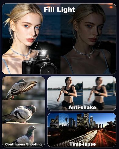 64MP 8K Cameras for Photography with Flip Screen & Hot Shoe，Black in Saudi Arabia
