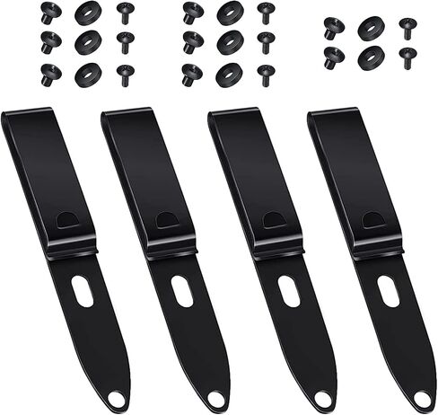 Holster Belt Clips Metal Belt Clip Hardware with Screws Adjustable Kydex Holster Molle Adapter 2 Hole Knife Belt Clip for Outdoor Activity (Black) in Kuwait