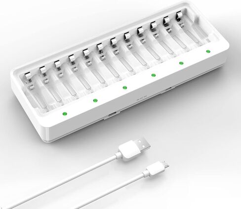 Dlyfull 12 Bay AA AAA Battery Charger for 1.2V Ni-MH Rechargeable Batteries in Kuwait