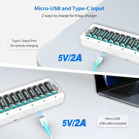 Dlyfull 12 Bay AA AAA Battery Charger for 1.2V Ni-MH Rechargeable Batteries in Kuwait