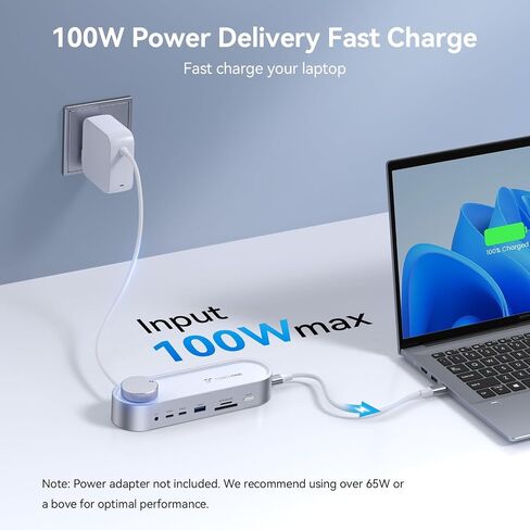 TobenONE USB C Laptop Docking Station Dual Monitor, 100W PD, 5×USB 10Gbps in Kuwait