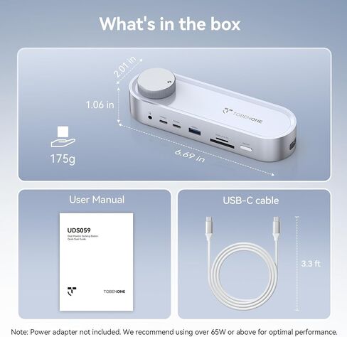 TobenONE USB C Laptop Docking Station Dual Monitor, 100W PD, 5×USB 10Gbps in Kuwait