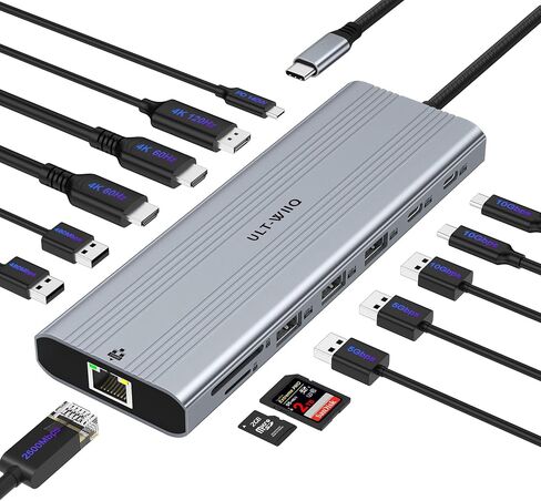 14-in-1 USB-C Docking Station, 140W PD 3.1, Triple Display, 2.5G Ethernet in Kuwait