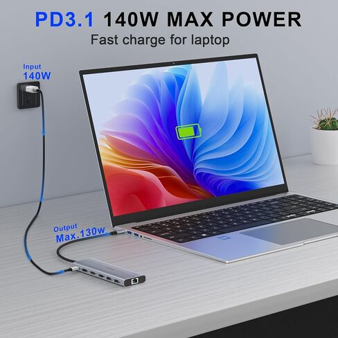 14-in-1 USB-C Docking Station, 140W PD 3.1, Triple Display, 2.5G Ethernet in Kuwait