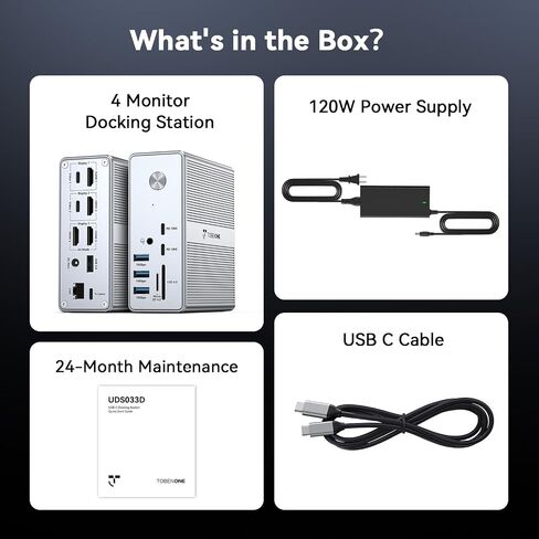 TobenONE DisplayLink Docking Station 4 Monitors, 4K USB C/HDMI for Video in Kuwait