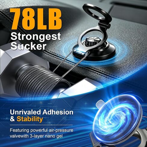 Ogunuoki Vacuum Magnetic Car Phone Holder Compatible with iPhone & Android in Kuwait