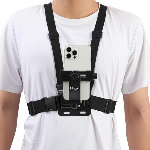 KINGKI Mobile Phone Chest Mount Harness Strap Holder Cell Phone Clip Action Camera POV for Samsung iPhone Plus etc (Pack of 2) in Kuwait