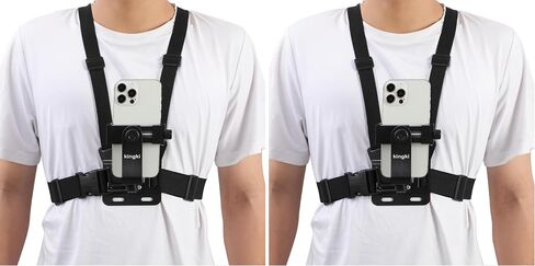 KINGKI Mobile Phone Chest Mount Harness Strap Holder Cell Phone Clip Action Camera POV for Samsung iPhone Plus etc (Pack of 2) in Kuwait