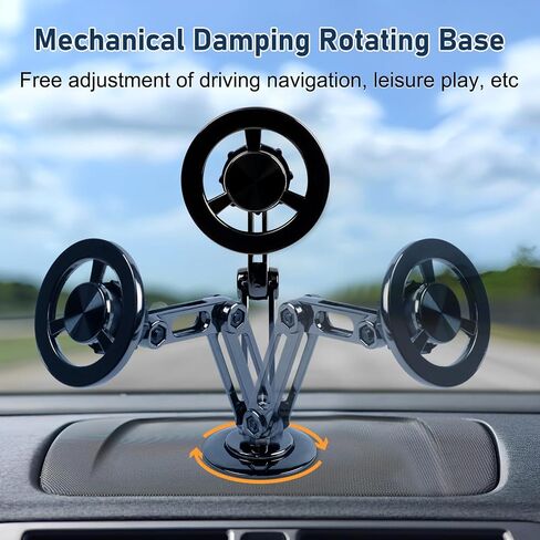 Universal 360° PRO Magnetic Suction Phone Holder Car,Alloy Folding Magnetic Cell Phone Holder for Car [Super Strong Magnet] Bracket Magnetic Dashboard Phone Car Mount for All Smartphone (Black) in Kuwait