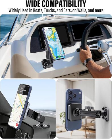 APPS2Car Alloy Magnetic Phone Mount for Boat/Truck/Car/Wall, Drill Base in Kuwait