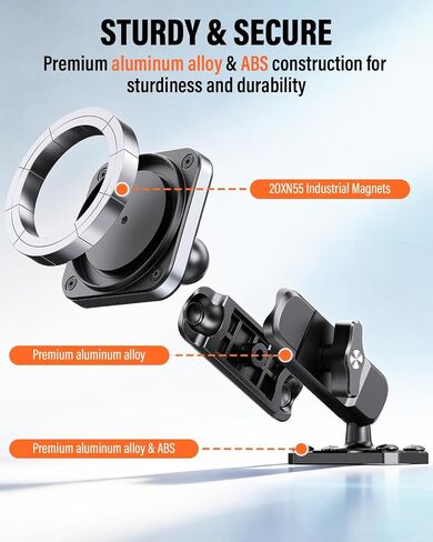 APPS2Car Alloy Magnetic Phone Mount for Boat/Truck/Car/Wall, Drill Base in Kuwait