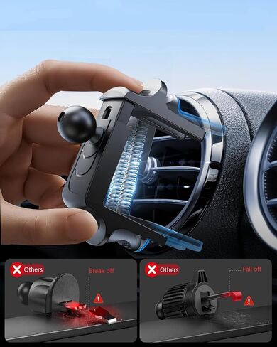 ICAILIN Car Phone Holder Mount for Round Air Vent, Universal Circular Vent Cell Phone Mount Compatible with Mercedes Benz A/B/C/E/S/GLC Class, Jeep Wrangler, Mini Cooper, Fits iPhone & Samsung in Kuwait
