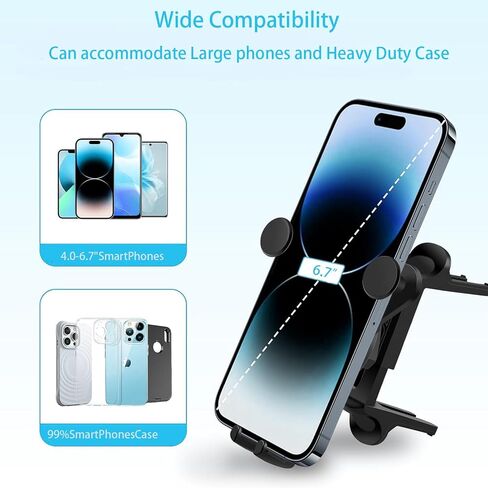 ICAILIN Car Phone Holder Mount for Round Air Vent, Universal Circular Vent Cell Phone Mount Compatible with Mercedes Benz A/B/C/E/S/GLC Class, Jeep Wrangler, Mini Cooper, Fits iPhone & Samsung in Kuwait