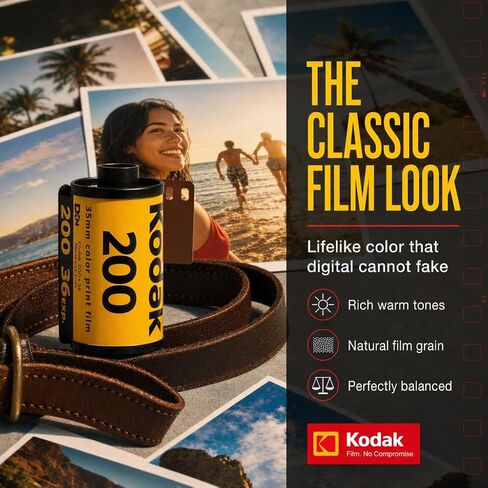 Kodak Gold 200 35mm Film Bundle, 3 Rolls, 36 Exposures Each, for 35mm Film Camera Includes Tudak Premium Microfiber Cloth in Kuwait