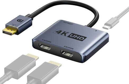 DisplayPort to Dual HDMI Adapter 4K60Hz Display DP 1.4 to 2 HDMI Monitor in Kuwait