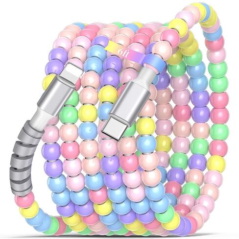 USB C to Lighting Charging Cable Beaded MFi-certified for iPhone 14 13 6FT in Saudi Arabia
