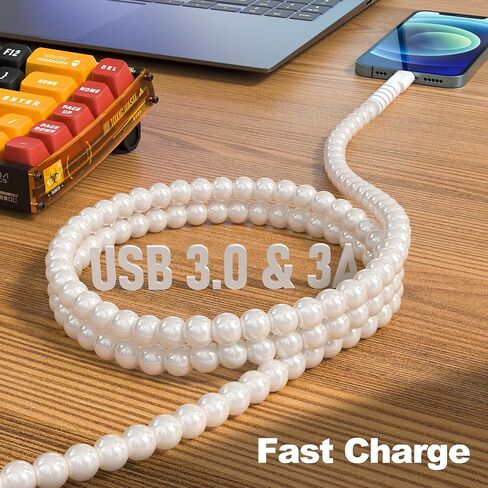 For USB Type C to Lightn-ing iPhone Charger Cord 60W Beaded Charger Cable in Kuwait