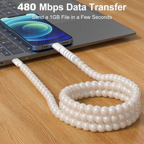 For USB Type C to Lightn-ing iPhone Charger Cord 60W Beaded Charger Cable in Kuwait