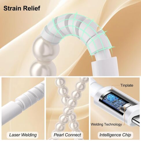 For USB Type C to Lightn-ing iPhone Charger Cord 60W Beaded Charger Cable in Kuwait