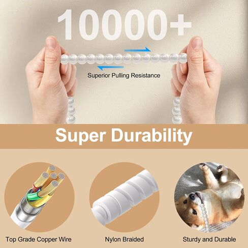 For USB Type C to Lightn-ing iPhone Charger Cord 60W Beaded Charger Cable in Kuwait