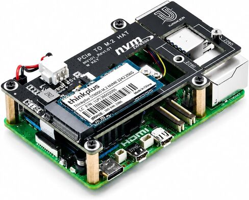 iUniker Raspberry Pi 5 NVMe HAT, PCIe to M.2 SSD Adapter (Black) in Kuwait