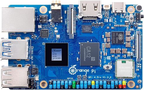 Orange Pi 4 Pro 4GB/6GB/8GB/12GB LPDDR5 Allwinner A733 3 Tops NPU 8-Core Single Board Computer with eMMC Socket, WiFi 6/Bluetooth 5.4, Development Board Run Ubuntu/Debian/Android (4GB) in Kuwait