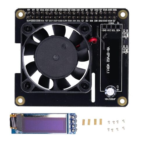 Temperature Control Module for, Power Expansion Board with Cooling Fan, LED Display Cooling Hat Board for Single Board Computers in Kuwait