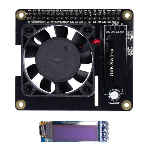 Temperature Control Module for, Power Expansion Board with Cooling Fan, LED Display Cooling Hat Board for Single Board Computers in Kuwait