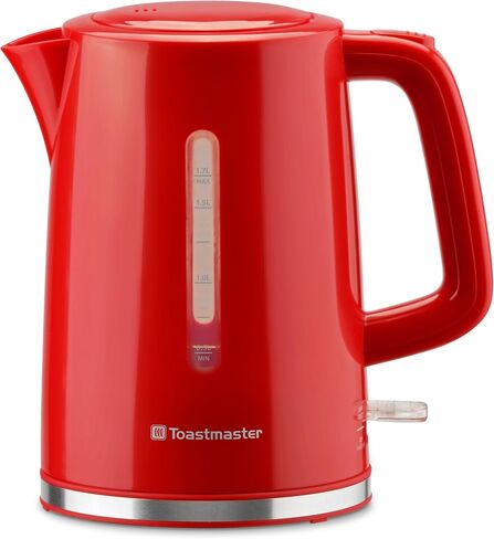 Toastmaster 1.7 Liter Electric Kettle - Tea & Coffee Kettle - Electric, Cordless Water Heater - Tea Water Boiler with Filter Pour Spot - Red in Kuwait