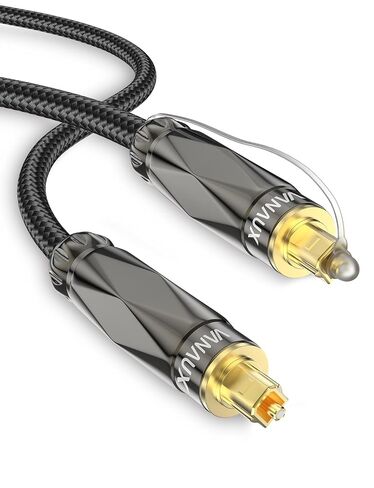 VANAUX 1x2 Digital Audio Splitter, Fiber Optic Digital Audio Cable, Toslink S/PDIF 1 Male Input 2 Female Output Support LPCM2.0, Dolby Digital, DTS 5.1 (1ft/0.3m) in Kuwait