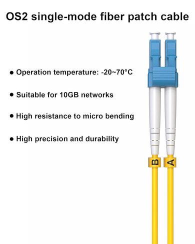 12 Pack 1M/3ft LC to LC Single Mode Fiber Patch Cable OS2 in Kuwait