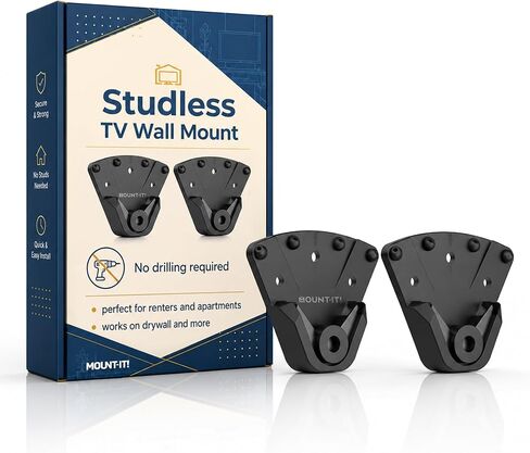 Mount-It! No Stud Studless TV Wall Mount for 32–100" TVs up to 165 lbs, No Drill Drywall Bracket, Universal VESA, Low Profile 0.94" in Kuwait