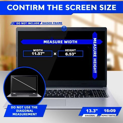 13.3 Inch 16:9 Computer Privacy Screen Filter for Monitor - Privacy Shield and Anti-Glare Protector in Kuwait