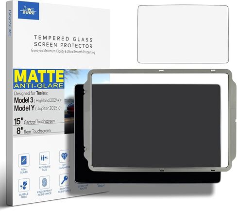 [Anti Glare Tempered Glass Screen Protector for Tesla Model 3 Highland (2024/2025), Model Y Jupiter (2025/2026) Rear-seat 8-inch Touchscreen [9H] [No Fingerprint] (Matte) in Kuwait