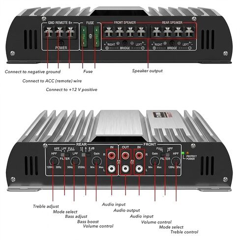 4 Channel Car Audio Amplifier Class A/B 3200W Bridgeable Car Stereo Amp in Kuwait