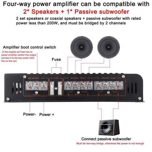 Shkalacar 4 Channel Car Stereo Amplifier - 7900W Car Amplifier Stereo Power Amp Audio High Power Amp. Four-Way 12.0V Car Stereo Power Amplifier Class A/B in Saudi Arabia