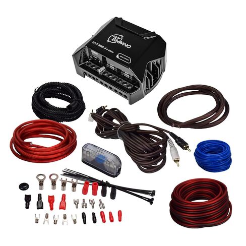 Timpano 4 Channel Car Amplifier + 8 Gauge Wiring Kit Bundle – TPT-500.4 Full Range Class D 4x125W Amp with TPT-AMPKIT8 RED 1000W Install Kit, Compact Power Combo in Saudi Arabia