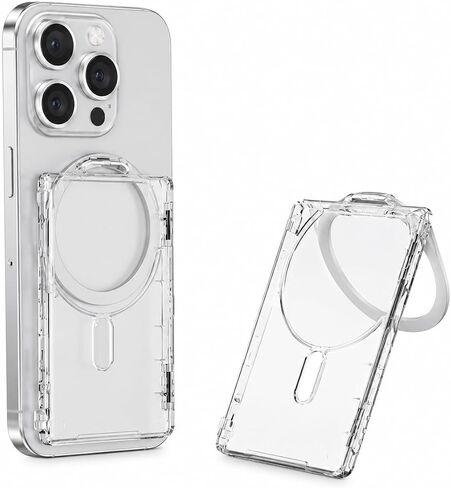 Clear Phone Card Holder Wallet with Kickstand, Compatible with MagSafe in Saudi Arabia