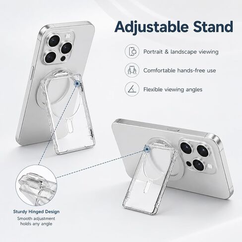 Clear Phone Card Holder Wallet with Kickstand, Compatible with MagSafe in Saudi Arabia