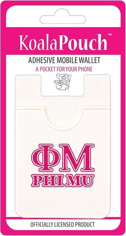 Sorority Shop Phi Mu - Koala Pouch - Adhesive Cell Phone Wallet with Phi Mu Greek Letter Design in Saudi Arabia