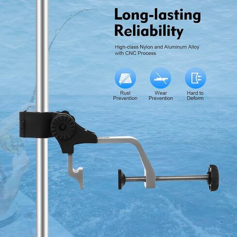 Fish Finder Mount, Universal Transducer Bracket Portable Transducer Mount Bracket Adjustable Fish Finder Bracket Aluminum Alloy Transducer Pole Mount for Various Large Medium Small Fishing Boats in Kuwait