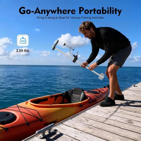 Fish Finder Mount, Universal Transducer Bracket Portable Transducer Mount Bracket Adjustable Fish Finder Bracket Aluminum Alloy Transducer Pole Mount for Various Large Medium Small Fishing Boats in Kuwait