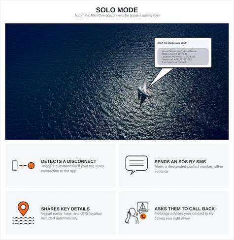 OLAS T2 Rechargeable Crew Tracker | Bluetooth man Overboard Alarm | Waterproof Wearable Safety Device | Long Battery Life | Marine Safety System Advanced in Kuwait