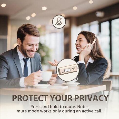 Wireless Headset, Bluetooth Headset with Microphone AI Noise Canceling/Charge Dock, Wireless Headphones with Mic Mute & USB Dongle for Computer Phone Remote Work Office Call Meeting Teams in Kuwait