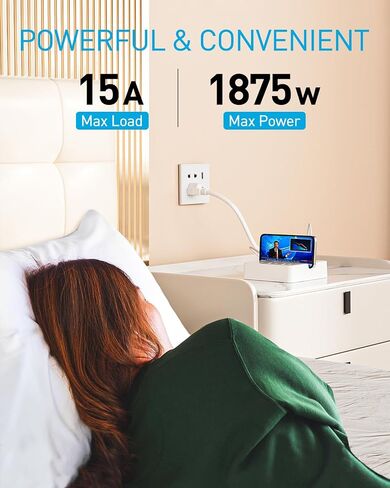 Syantek Remote Control Power Strip with 3 RF Controlled Outlets Surge Protector Power Strip with 3 USB Ports, Phone Holder, 15A/1875W 4ft Cord Remote Control Outlet Plug for Home Office in Kuwait