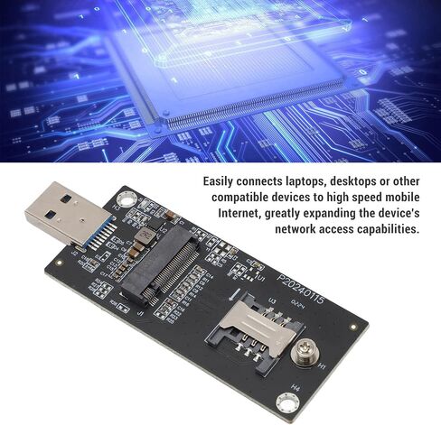 Network Adapter Card High Speed 4G 5G WWAN Module Adapter for Laptop Desktop Sturdy PCB Construction 30x42Mm SIM Card Slot (2 Antennas) in Kuwait