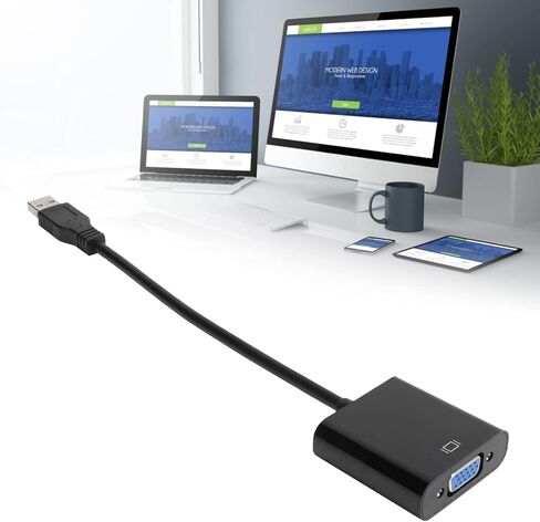 USB 3.0 to VGA Converter Cable, 1920x1080 Audio Video Adapter 5.0Gbps for 7/8/10, Computer Accessory in Kuwait
