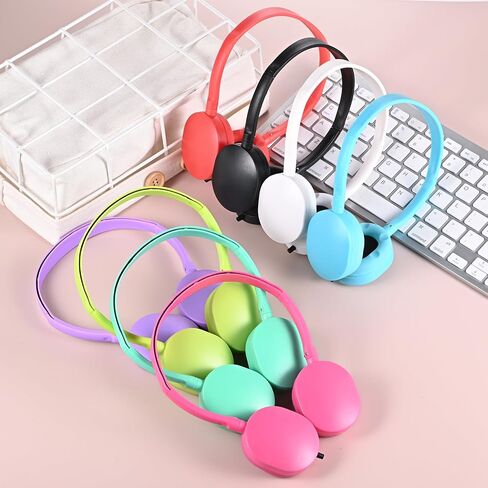 Kids Headphones Bulk 6 Pack for for Students School Classroom, Wholesale Multi Colored Wired On Ear Headset for Boys Girls Children Toddler Teens and Adults (6 Colors) in Kuwait