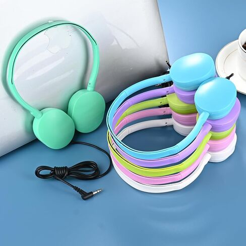 Kids Headphones Bulk 6 Pack for for Students School Classroom, Wholesale Multi Colored Wired On Ear Headset for Boys Girls Children Toddler Teens and Adults (6 Colors) in Kuwait